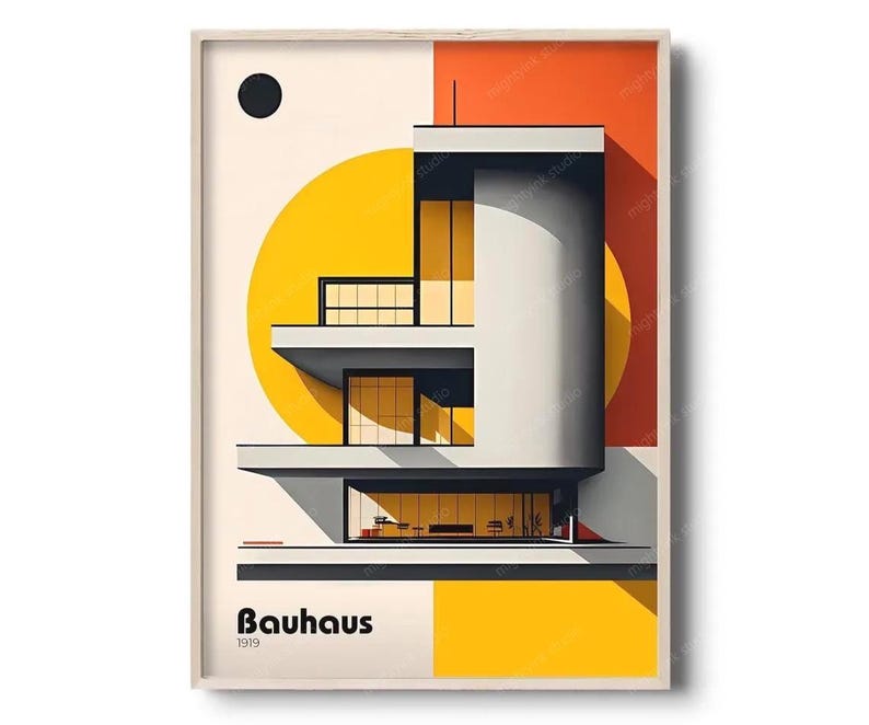 Bauhaus Architecture Poster | Modern Architecture Wall Art ...