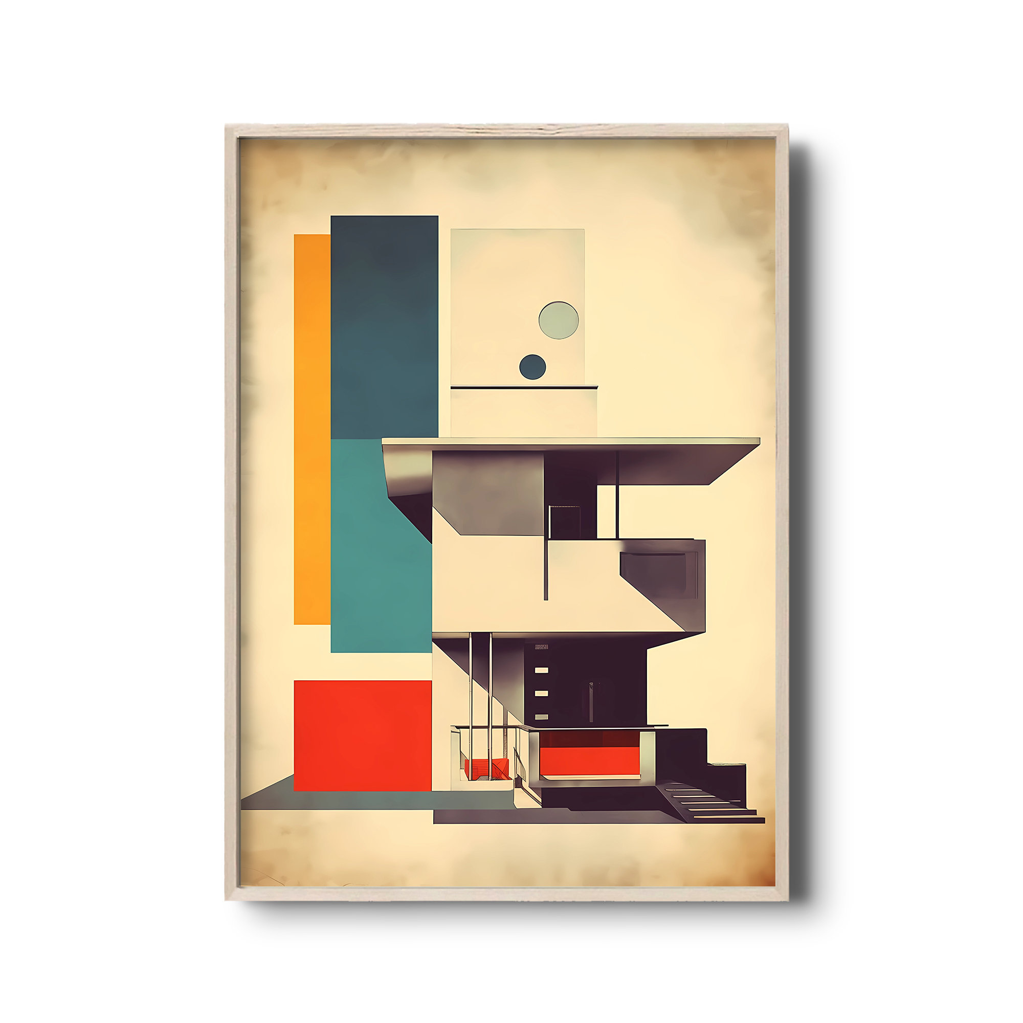 Bauhaus Architecture Poster | Vintage Bauhaus Illustration