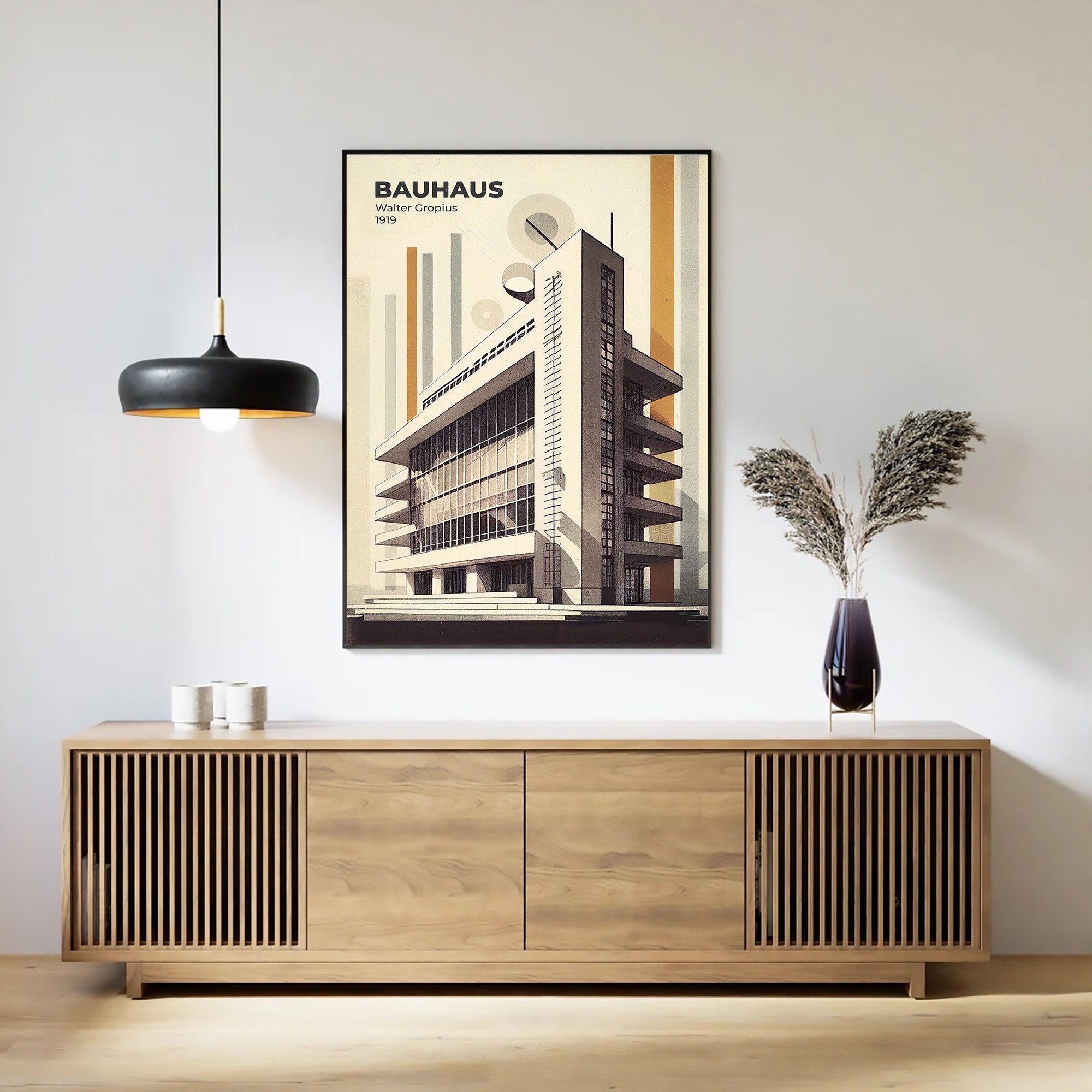 Vintage Architecture Poster | Bauhaus Design Wall Art | Retro ...