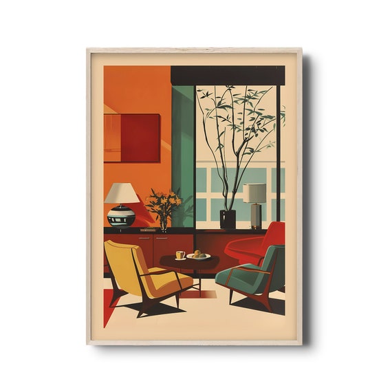 Vintage Mid-century Modern Art Print | Modern Architecture