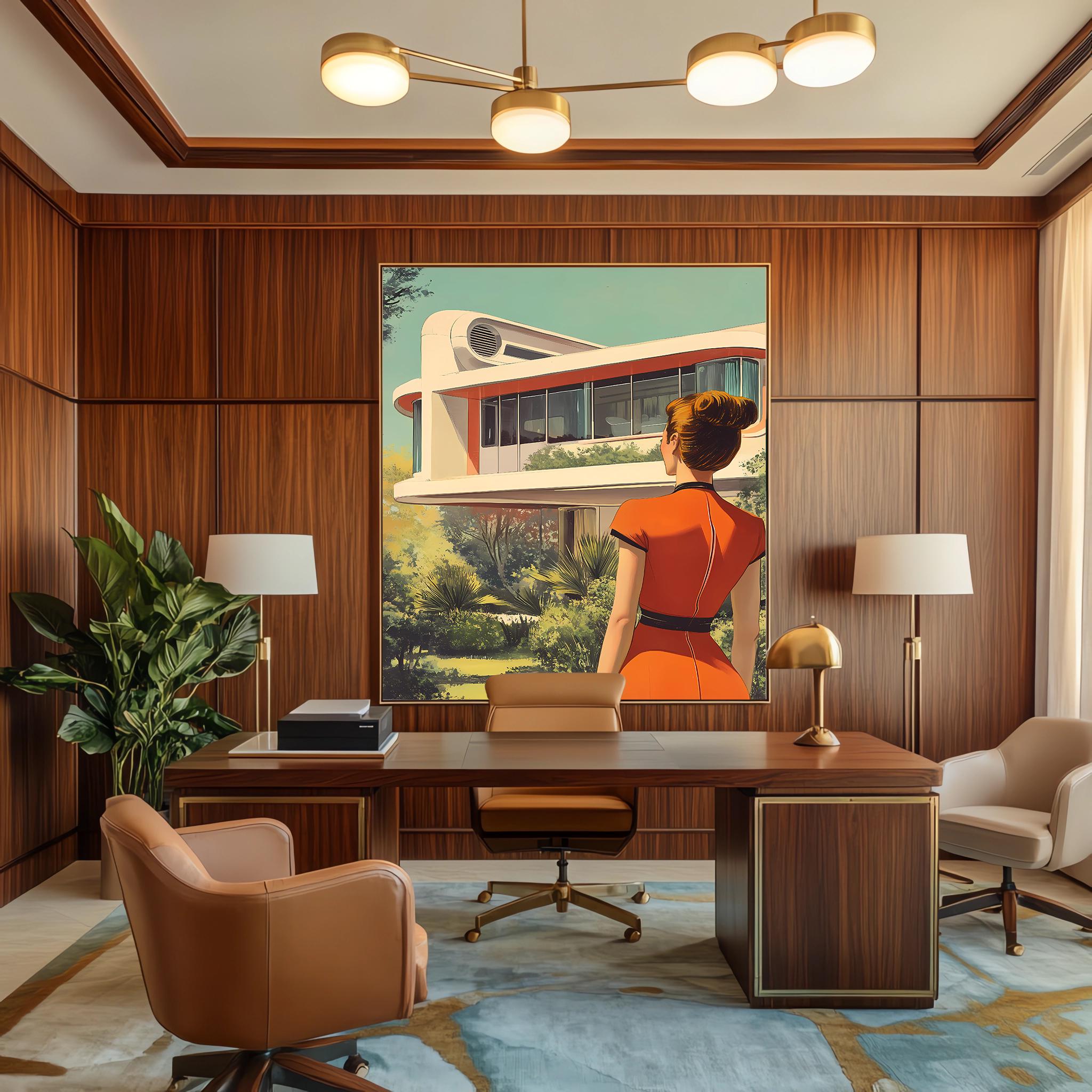Retro Futuristic Wall Art Print - Mid-century Modern Architecture