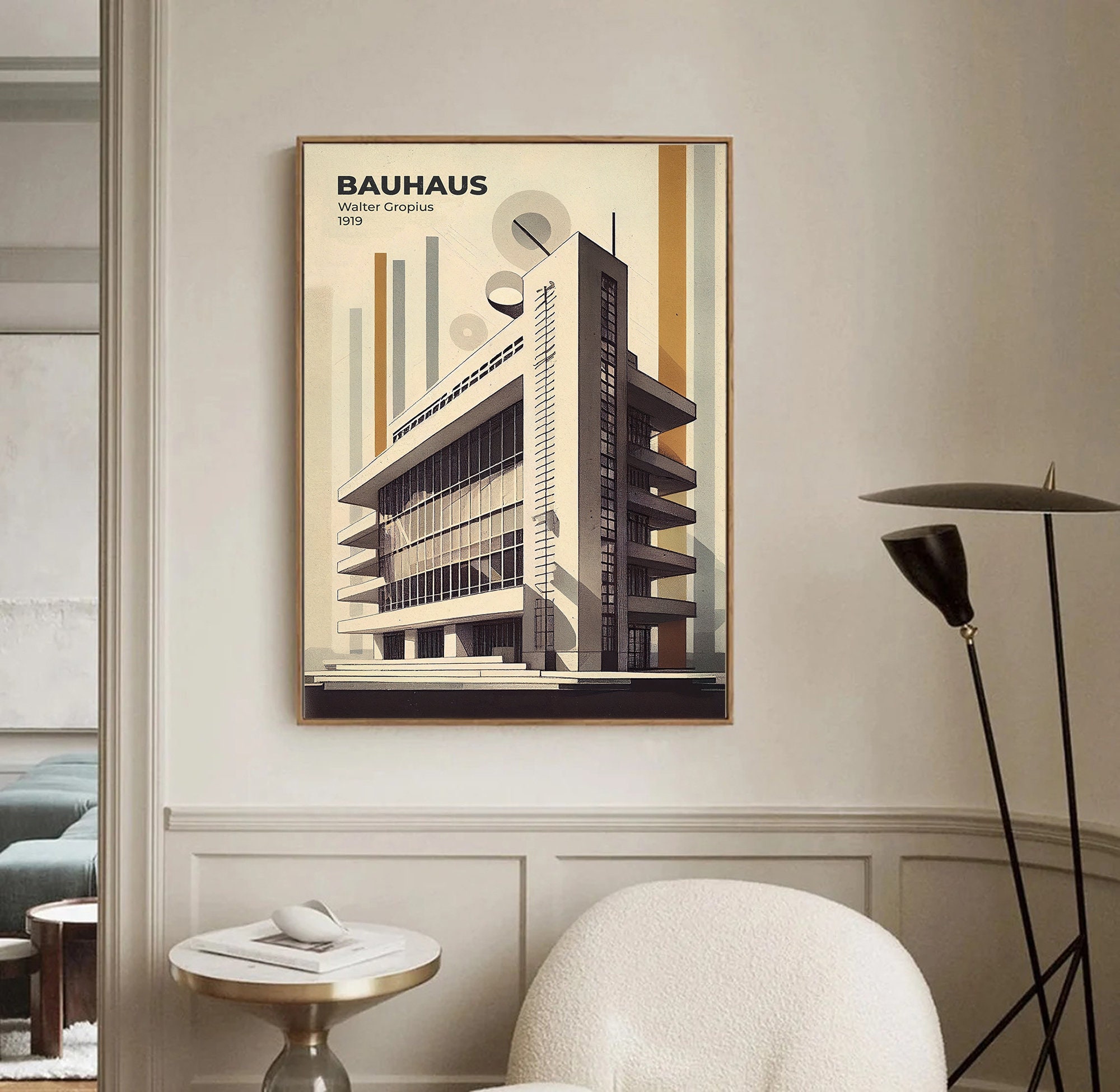 Vintage Architecture Poster | Bauhaus Design Wall Art | Retro ...