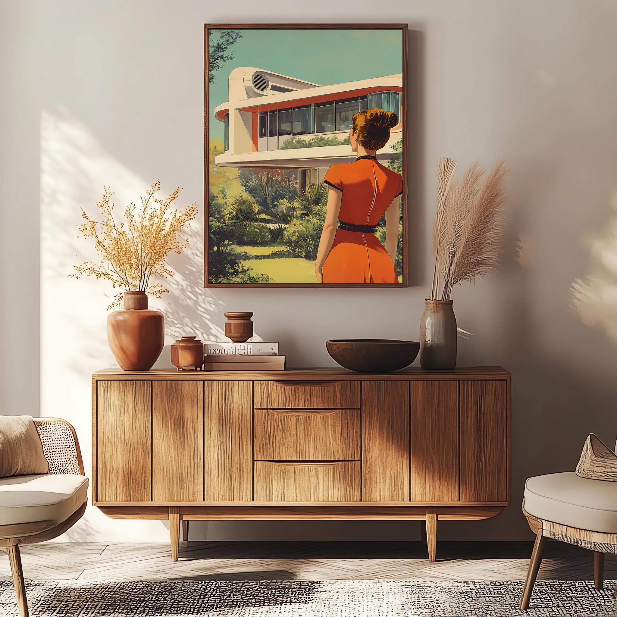 Retro Futuristic Wall Art Print - Mid-century Modern Architecture