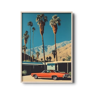 Stampa artistica retrò di Palm Springs / Mid-century Modern / Arte vintage di Palm Springs / Architettura moderna / Poster di viaggio in California