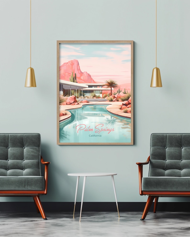 Palm Springs Art Print | Mid Century Modern Architecture | Retro ...