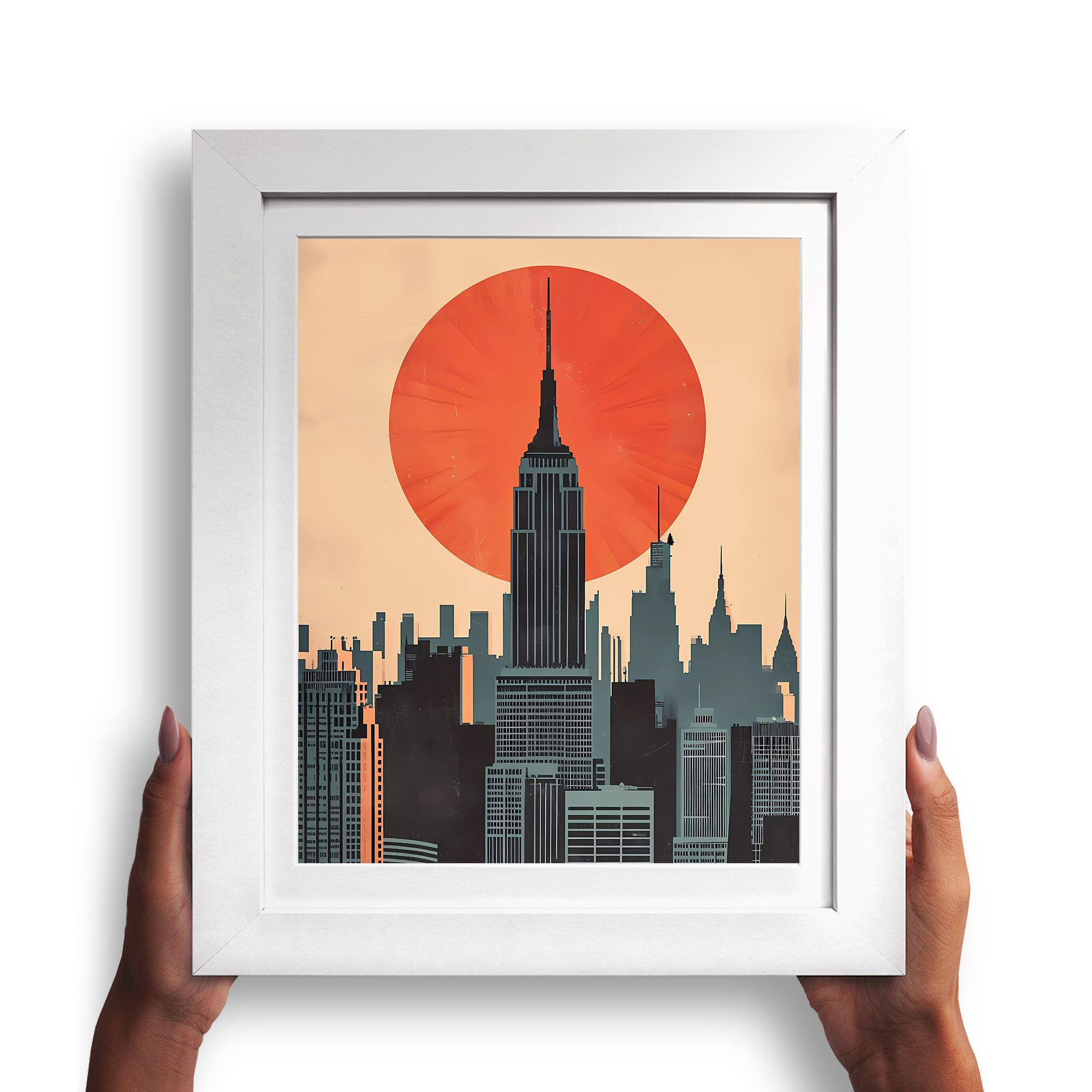 New York City Sunset Art Print | Empire State Building | NYC Wall Art ...