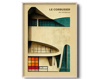 Le Corbusier architecture wall art | Contemporary architecture | modernist architecture | mid century architecture print | design poster
