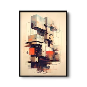 Modern architecture wall art | Abstract modernist architecture | Abstract wall decor | Architecture poster  | printable wall art