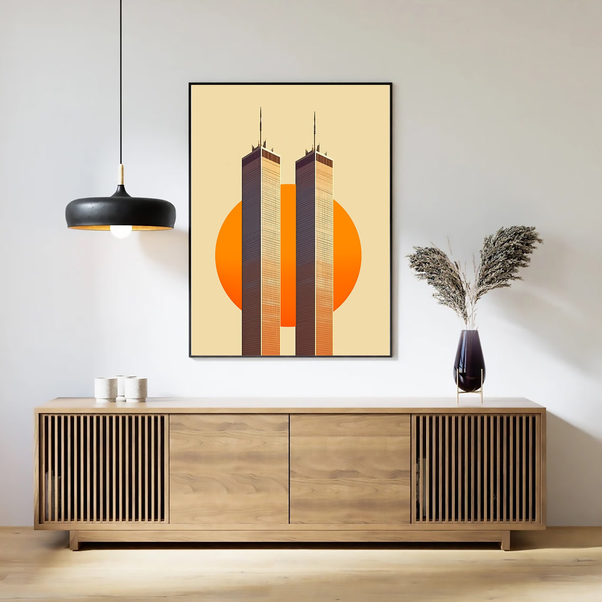 World Trade Center 1 & 2 Art Print | Architecture Minimal