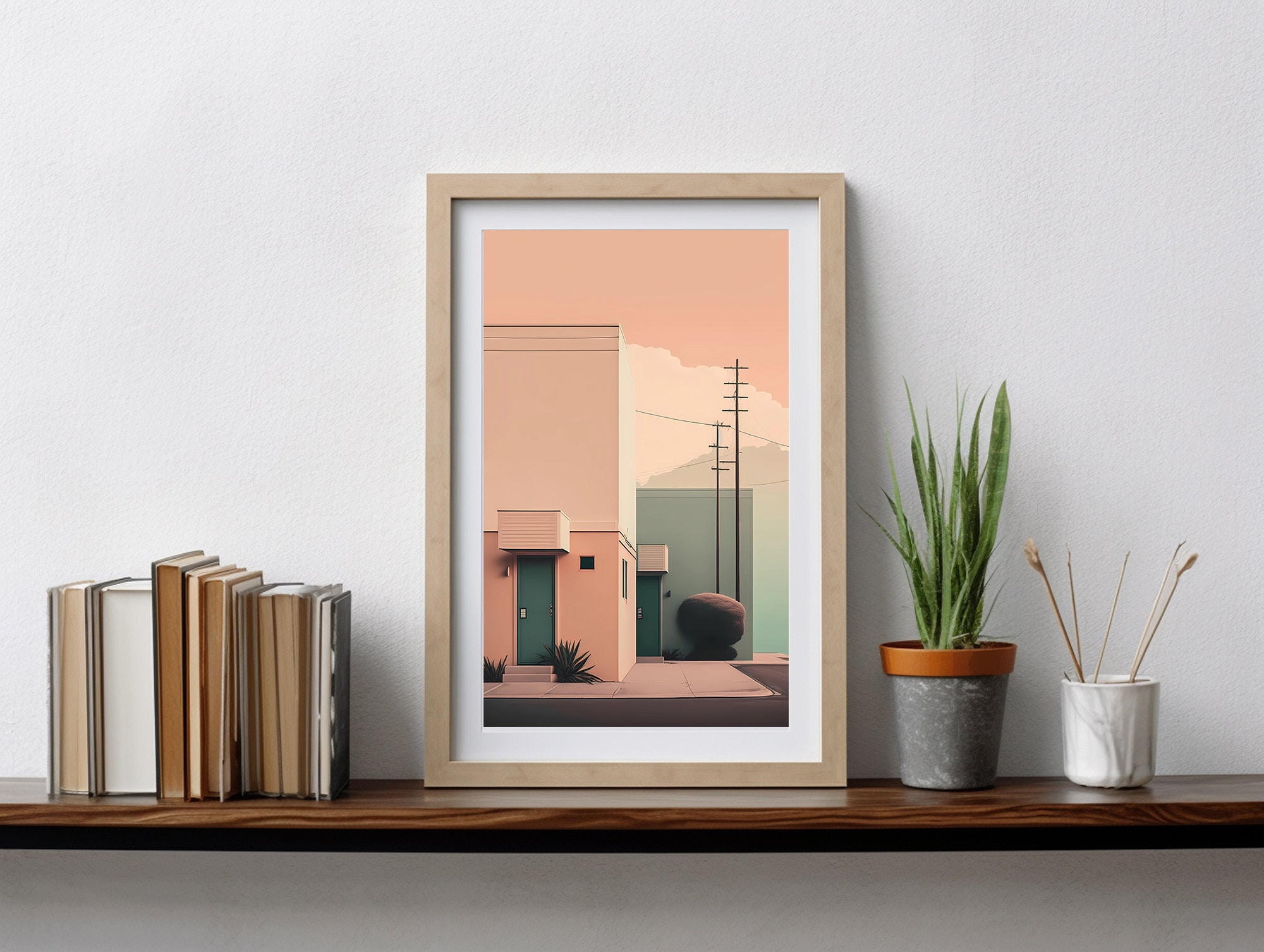 View of Minimalist Urban Architecture Print Minimalist Dreamy California ...