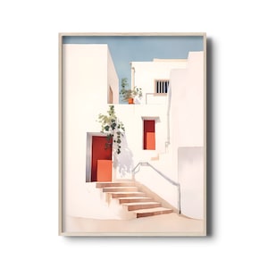 Minimalist rustic wall art | Mediterranean old town architecture | Mediterranean decor | Minimal rustic design print | minimalist print