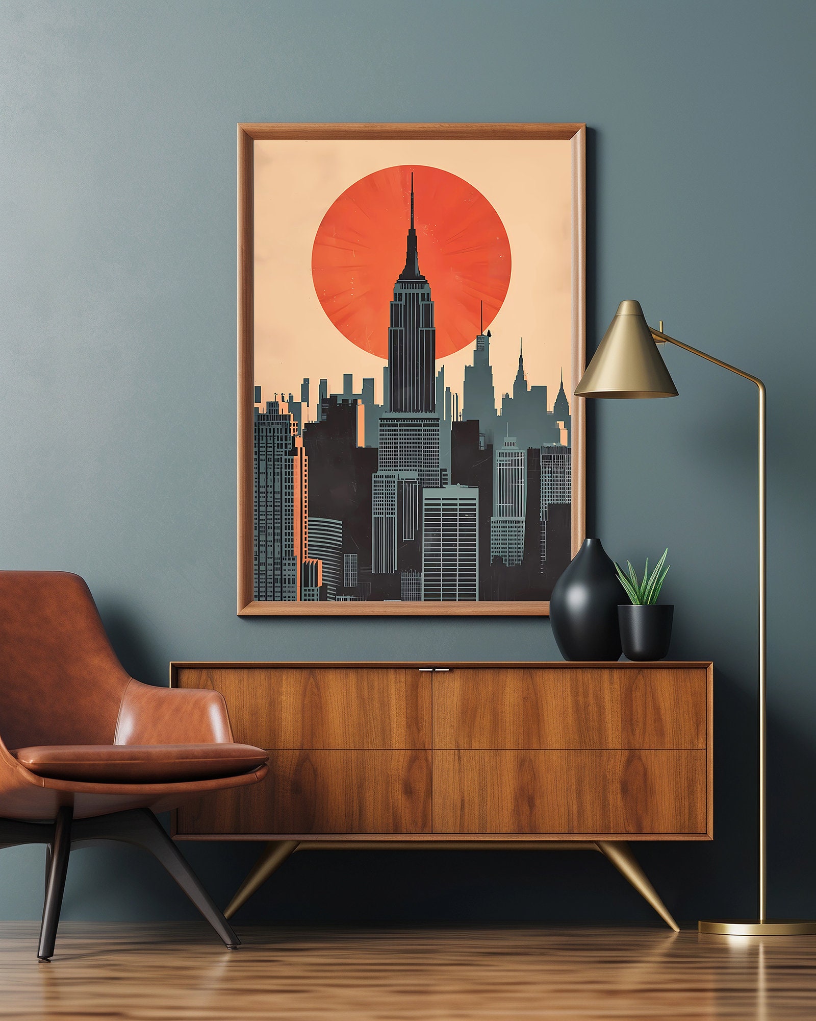 New York City Sunset Art Print | Empire State Building | NYC Wall Art ...