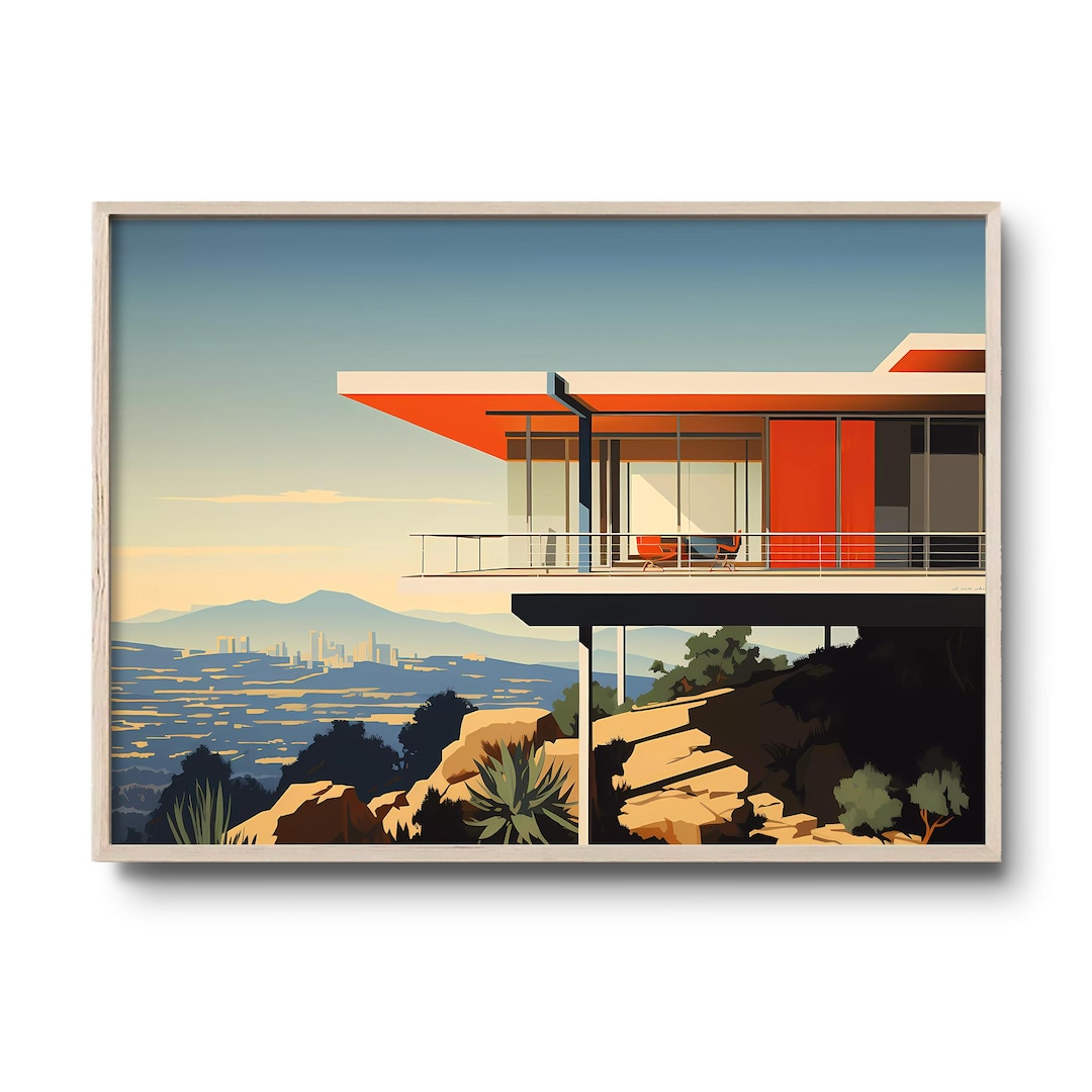 Los Angeles Stilt House Print | Hollywood Hillside Hanging