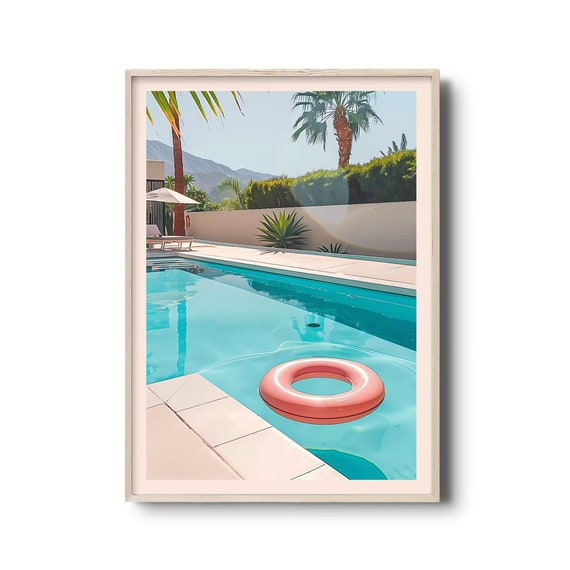 Palm Springs Poolside Art Print | Mid-century Modern | Minimalist