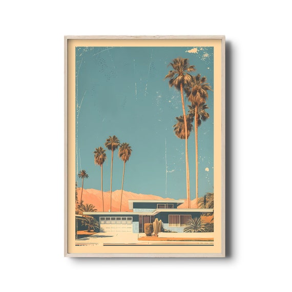Retro Palm Springs Art Print | Vintage Palm Springs California