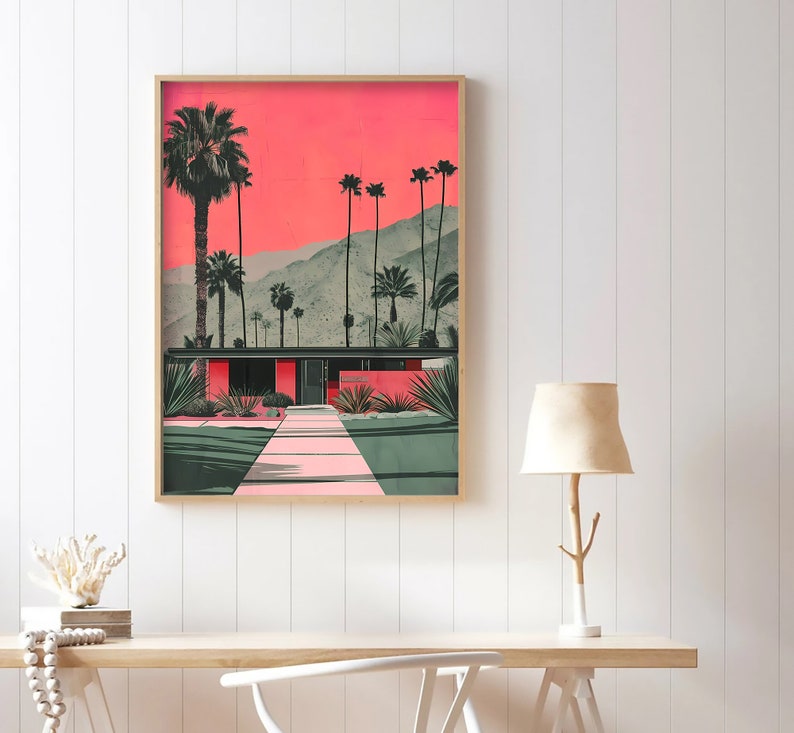 Retro Palm Springs Art Print Mid-century Modern Modernist Architecture