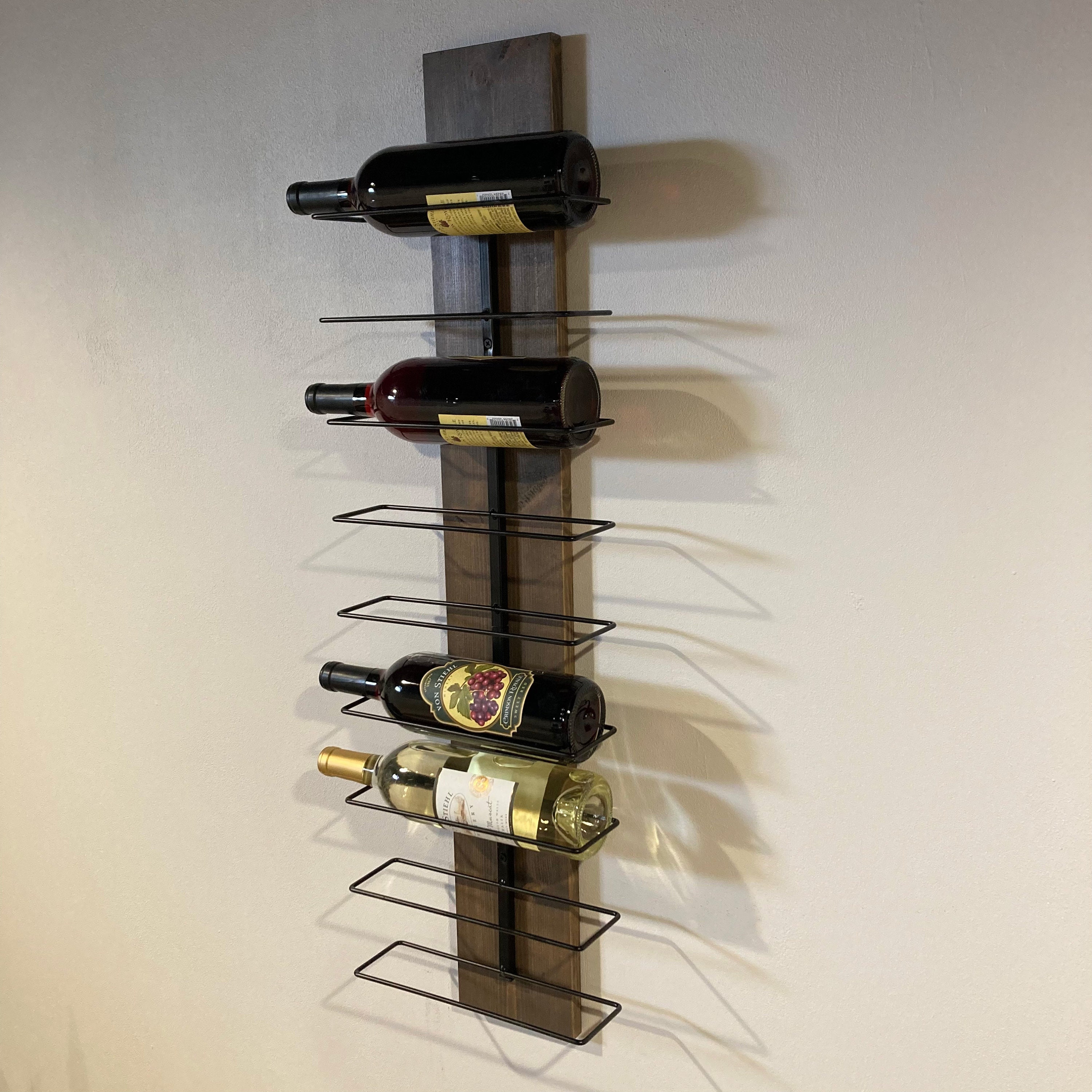 9 Bottle Wall Wine Rack Modern Rustic Wood Wine Bottle Rack and
