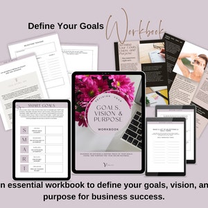 Defining Your Goals, Vision, and Purpose Workbook, Printable Workbook For Business Goals, Goal Setting Workbook, Goal Tracking Workbook, PDF