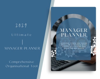 2024 Manager Planner, Organizational Tool with Daily, Weekly, Monthly Calendars, Meeting Planner, Goals, Notes, Action Points, Agenda, CEO