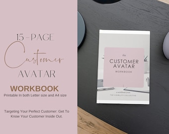 Cuaderno de trabajo de avatar de cliente / Público objetivo / Defina su cliente / Avatar de cliente ideal / Diseño de su cliente ideal / Perfil de cliente