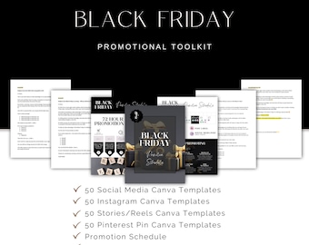 Black Friday Template, Black Friday Social Media Templates, Black Friday Email Sequences, Black Friday Schedule, Instagram Canva Templates