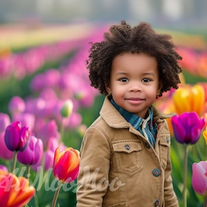 A Dreamy Field of Tulips Close Up CG Backdrop, Easter Background, Spring Tulips, Spring Garden, TikTok, Instagram, Pet and Child, Canva