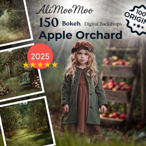 150 Apple Orchard Digital CG Backdrops, Orchard Path, Rustic Crates, Baskets Background, Instagram, TikTok, Arches, Trucks, Couches, Studio