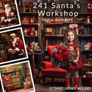 241 Fondos digitales CG del taller de Papá Noel, estantes de juguetes, fondo navideño, casa de Papá Noel en el Polo Norte, taller navideño, TikTok, Instagram