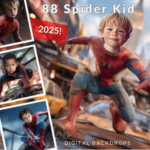 88 Spider Kid Super Hero Inspired CG Digital Backdrops, Metropolis, Face Replace, Digitals, Mega Bundle, Scrapbook, Photos, Comics Backdrops