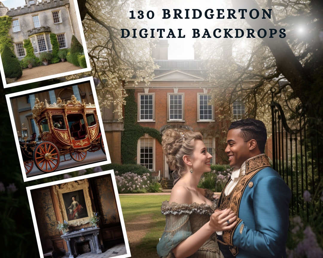 130 Bridgerton Inspired Digital CG Backdrops, Regency Backdrops