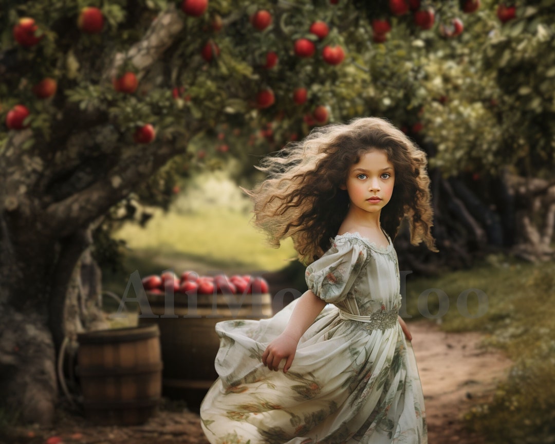 An Apple Orchard Digital CG Backdrop, Orchard Path, Rustic Path, Boho ...