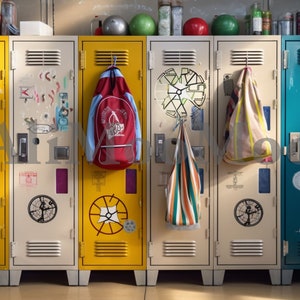 School Locker CG Digital Backdrop, Back-to-school Digital Background ...