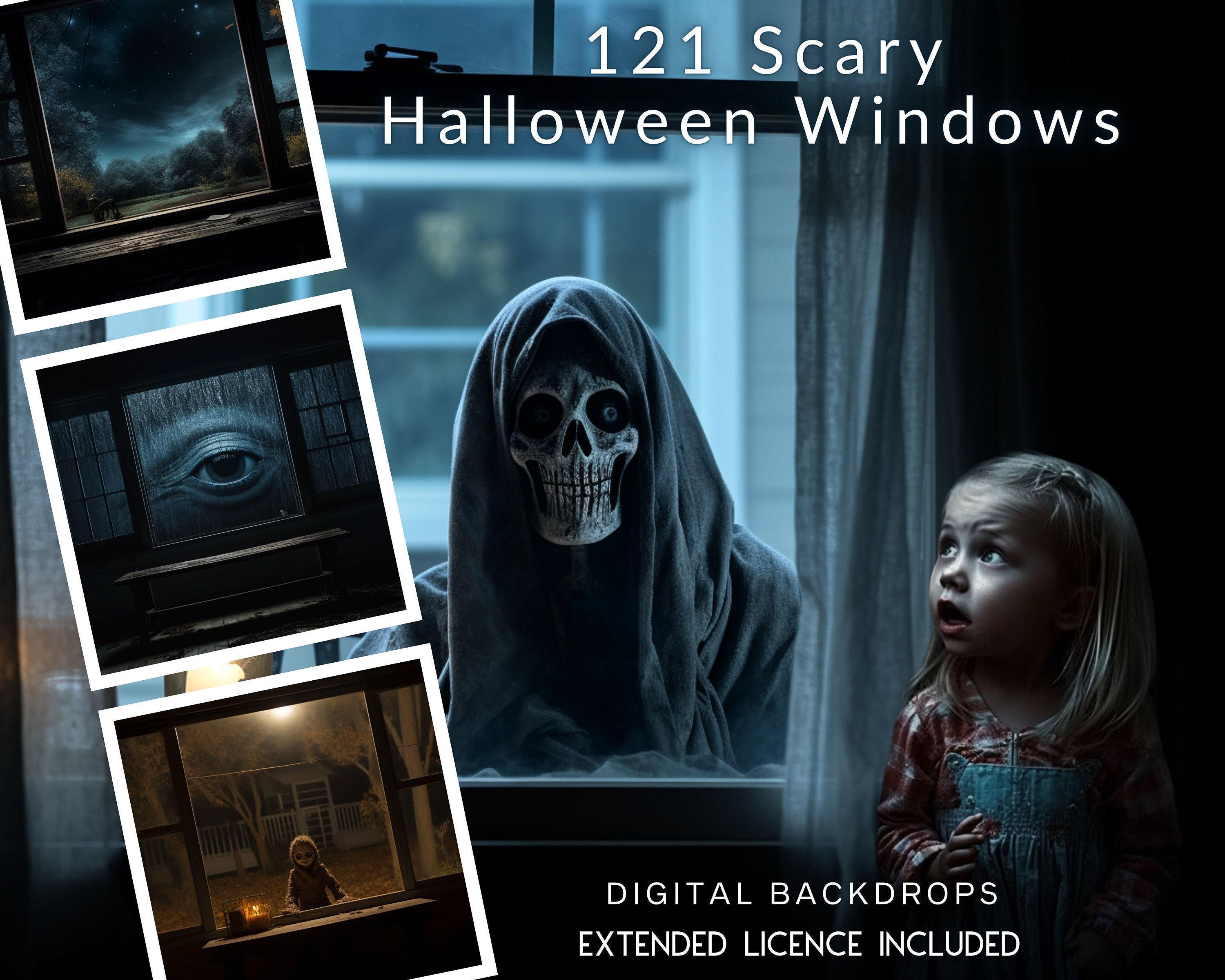 121 Scary Halloween Window CG Digital Backdrops, Window Backgrounds, Ghosts, Halloween Background, Instagram, TikTok, Halloween Backdrop