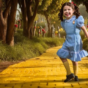 Yellow Brick Road CG Backdrop, Fairytale Background, Over the Rainbow, Dorothy, Toto, Tornado, Midwest, Wizard of Oz, Digital paper Scrap