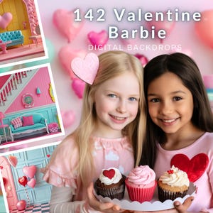 142 Valentine Dolly Inspired Digital CG Backdrops, Dolly Dream House Backgrounds, Valentine Printables, Digital Download, Instagram, TikTok