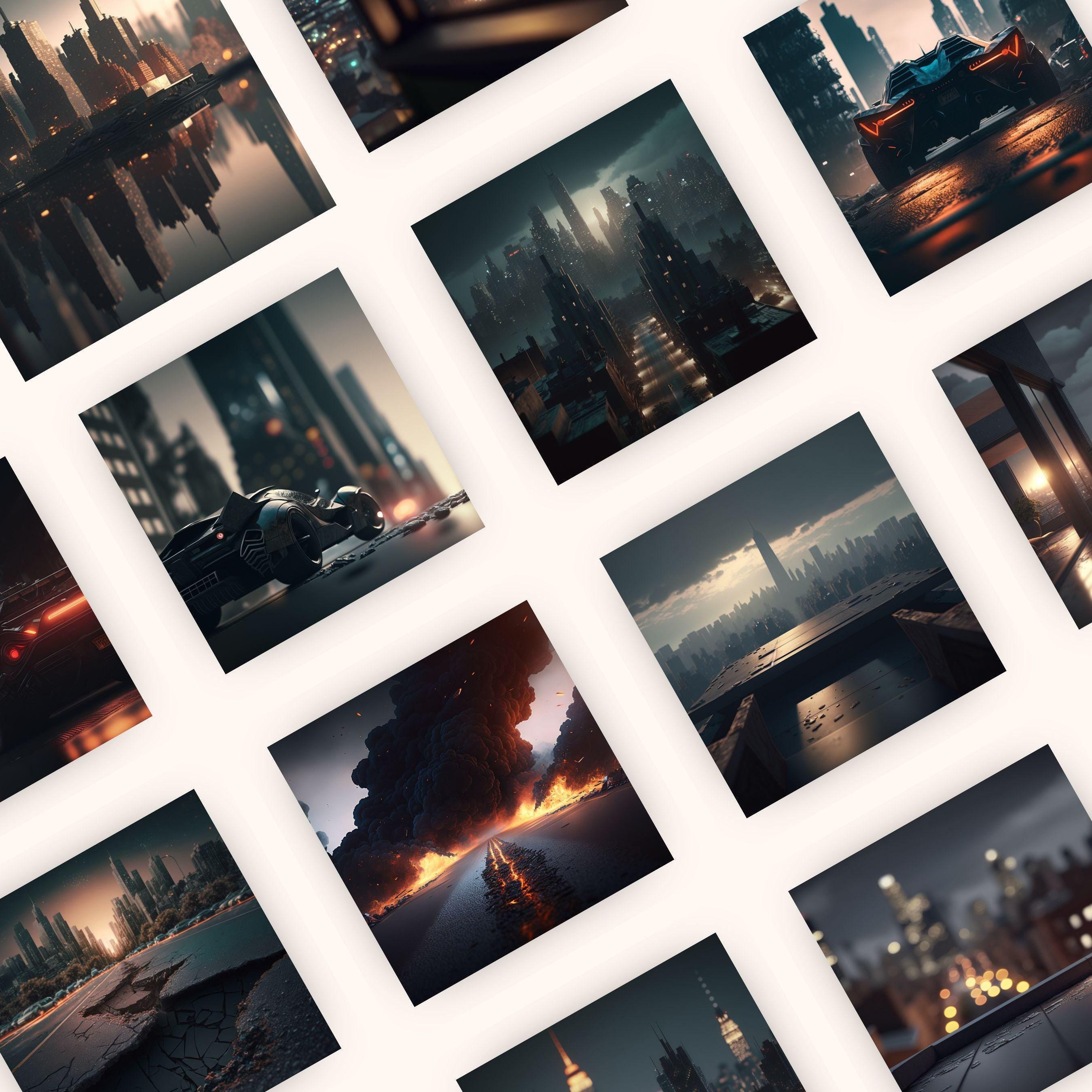 39 Super Hero Inspired CG Digital Backdrops, Metropolis, Bokeh City ...
