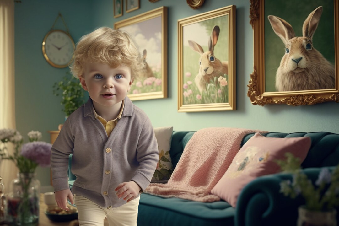 A Vintage Easter Living Room CG Backdrop, Easter Background, Easter ...