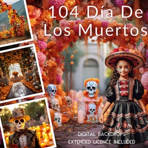 104 Fondos Digitales del Día de Muertos, Cementerios, Caléndulas, Telón de Fondo Mexicano, Fondo Mexicano, TikTok, Instagram, Latino, Calaveras de Azúcar