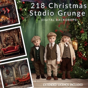 218 Studio Christmas Grunge CG Digital Backdrops, Dark and moody Christmas, Studio Backgrounds, Custom Card, Personalized Stock, TikTok