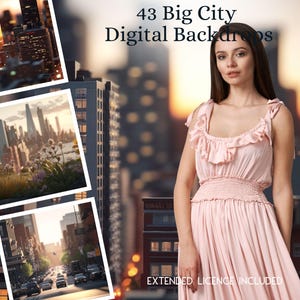 43 Big City CG Digital Backdrops, Metropolis, Street Lights, Bokeh City, Digitals, Mega Bundle, Scrapbook, Photo Session, Superhero
