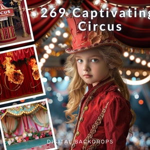 268 Circus-Themed AI Backdrops with Tigers, Elephants, Giraffes | Clean and Bright, Grunge |  Editing, Composite Photo,| TikTok, Instagram