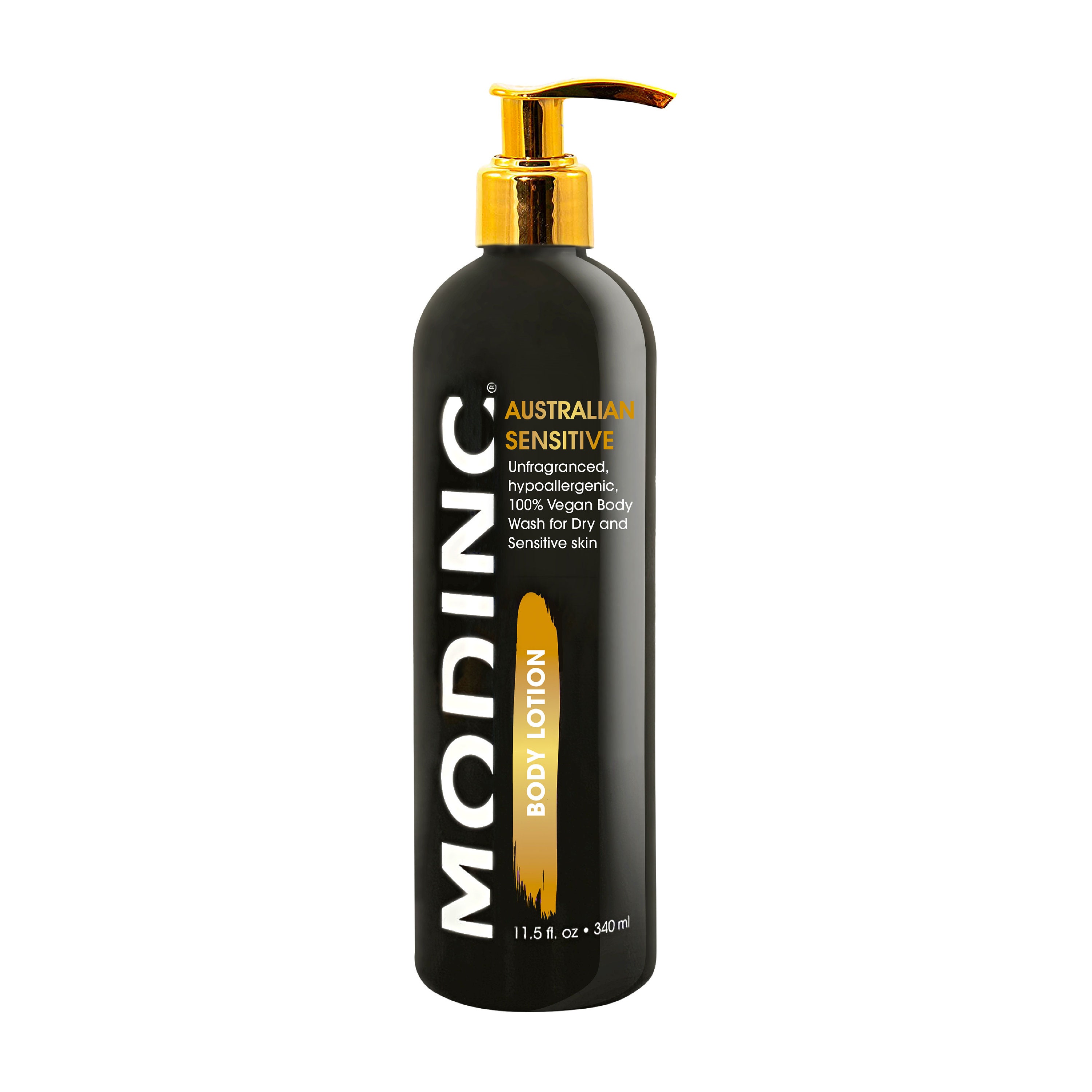 Modinc Luxury Body Lotion Australian Sensitive Formula, Hydration Blend, Vegan, Cruelty Free, Pump, 11.5 Ounces