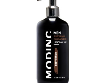 Modinc Luxury Australian Sandalwood Body Lotion, Hydration Blend, Vegan, Cruelty Free, Pump, 11.5 Ounces