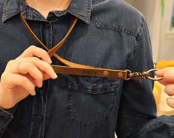 BULK CHRISTMAS Gift for COWORKERS, Leather Lanyard, Christmas Gift for Business, Christmas Gift for Clients, Christmas Gift for Teachers