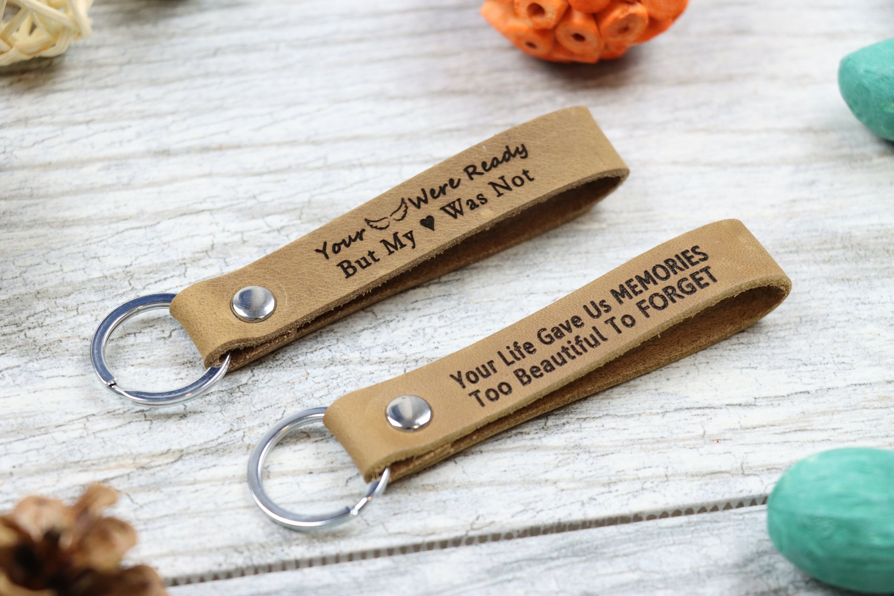 Personalized Memorial Leather Keychain, Remembrance Gift - Etsy
