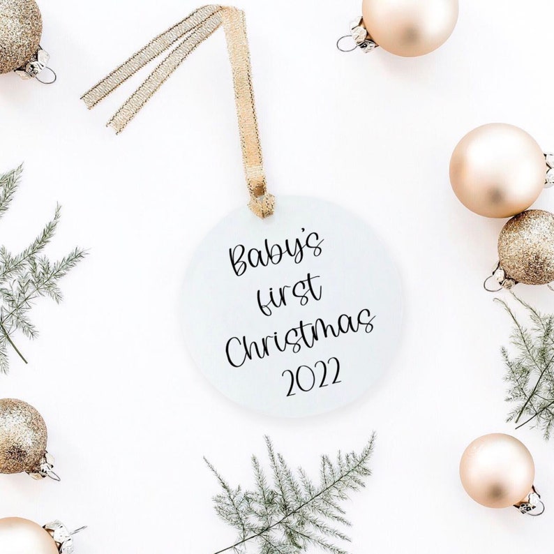 Baby's First Christmas 2022 Ornament, Personalized Christmas Keepsake