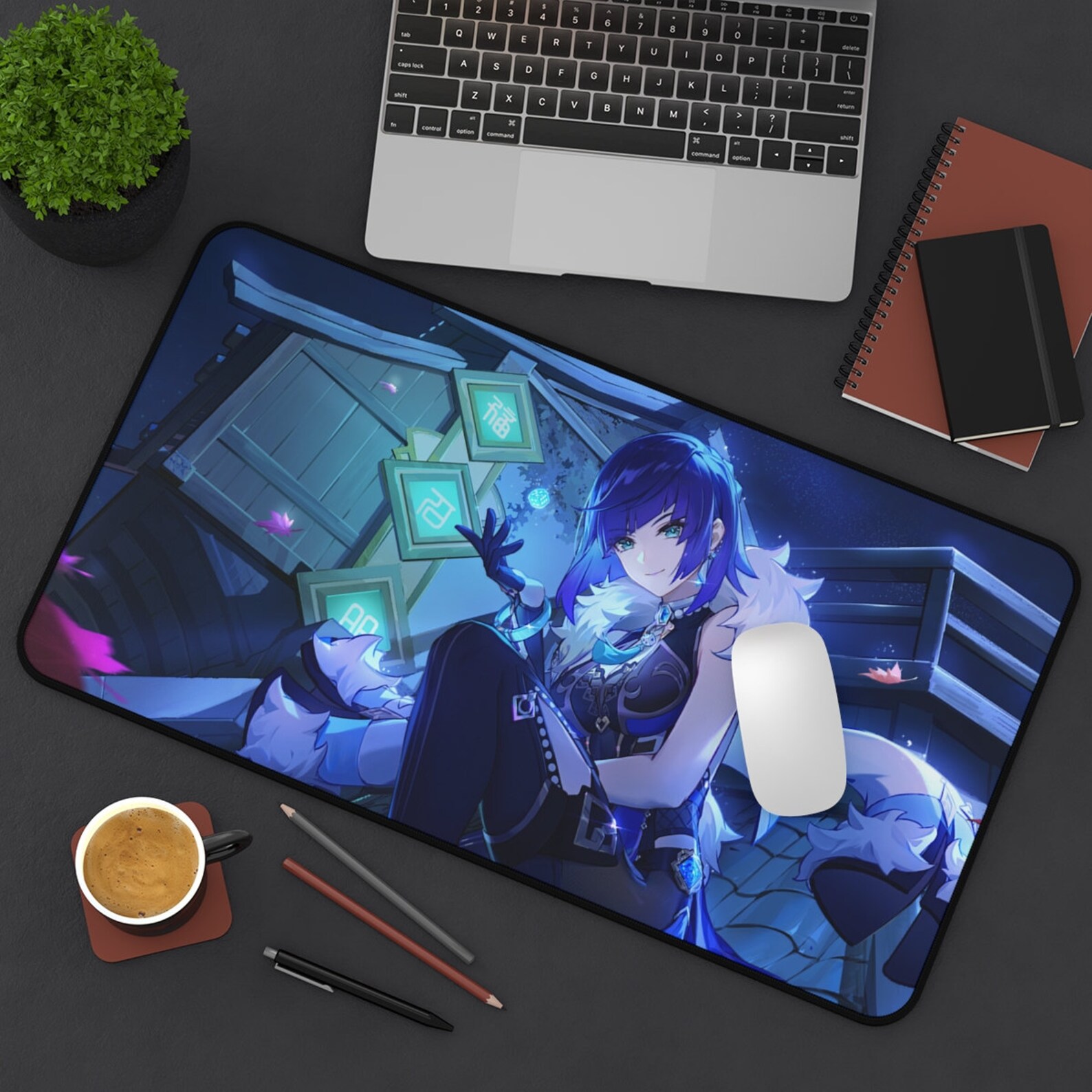 Yelan Desk Mat Genshin Impact Genshin Impact Mousepad Etsy Canada
