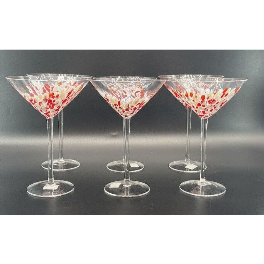 red martini cosmopolitan glasses (set of 3) 7 3/4 tall 8 oz.