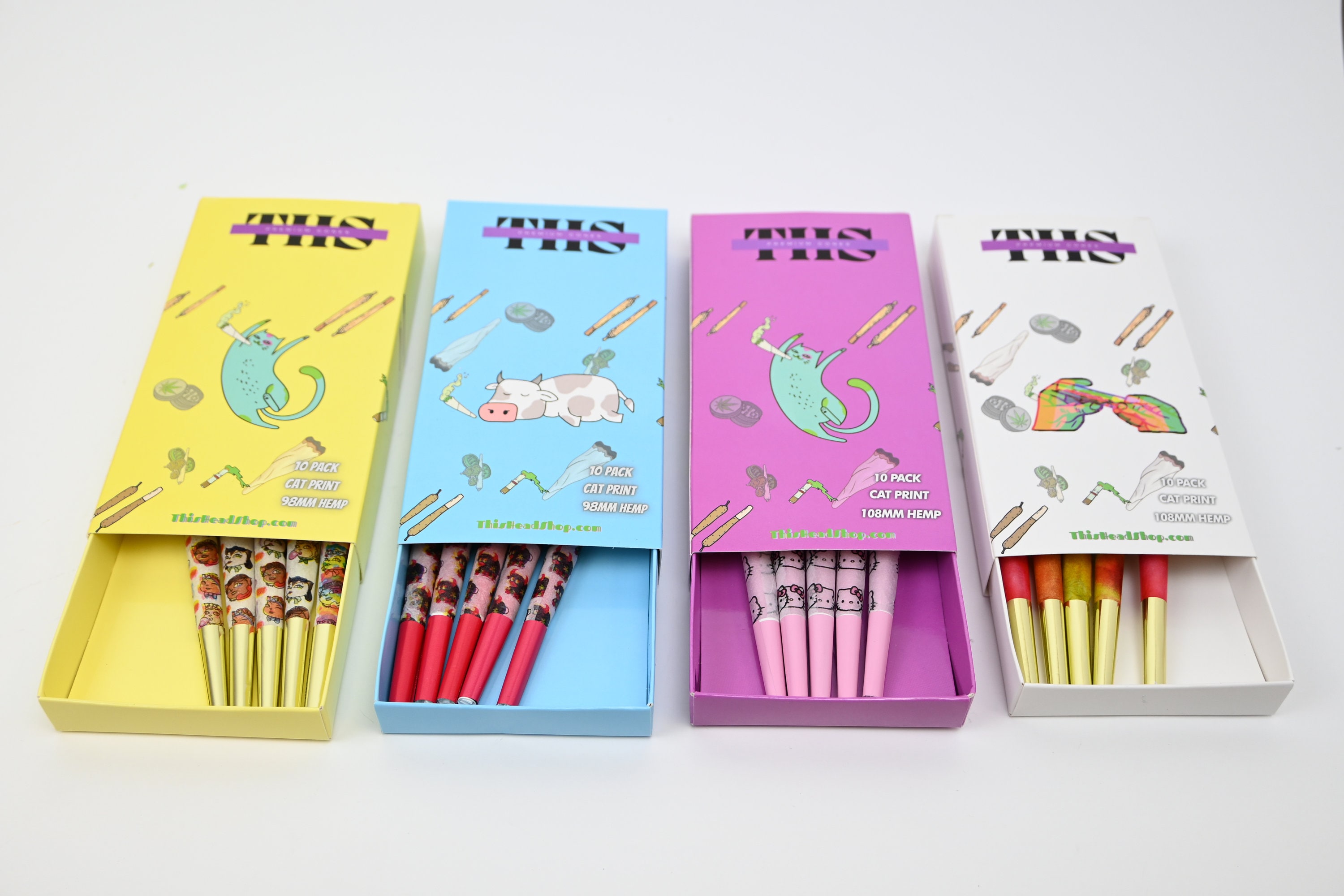 THS King Sized Cones - Smoking Accessories - Gifts for Smokers - Tie Dye - Kitten - Cow - Unique Papers - Custom Design - Fast US Shipping