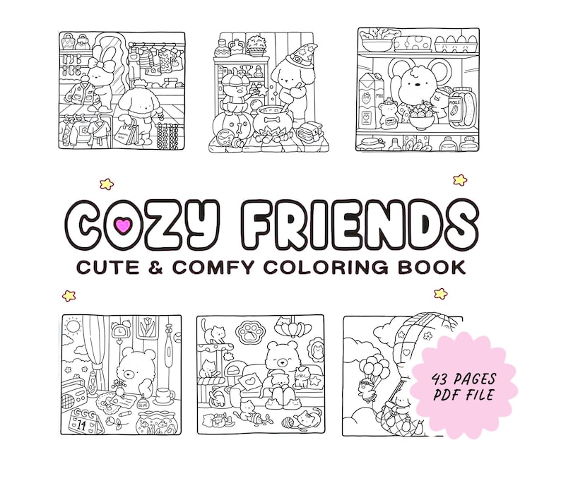 Coloring Book Bundle, Coco Wyo Girl Moments, Cute, Cozy and Comfy 120 ...